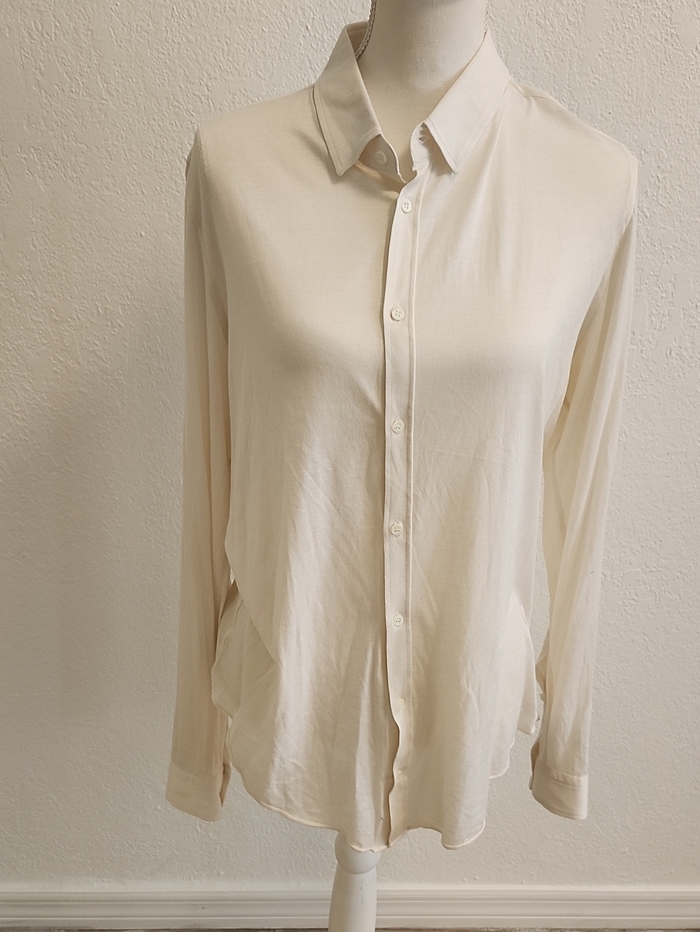Gucci Men’s Ivory Silk Cotton Super Skinny Shirt Size 43 IT Made in Italy - Picture 7 of 11